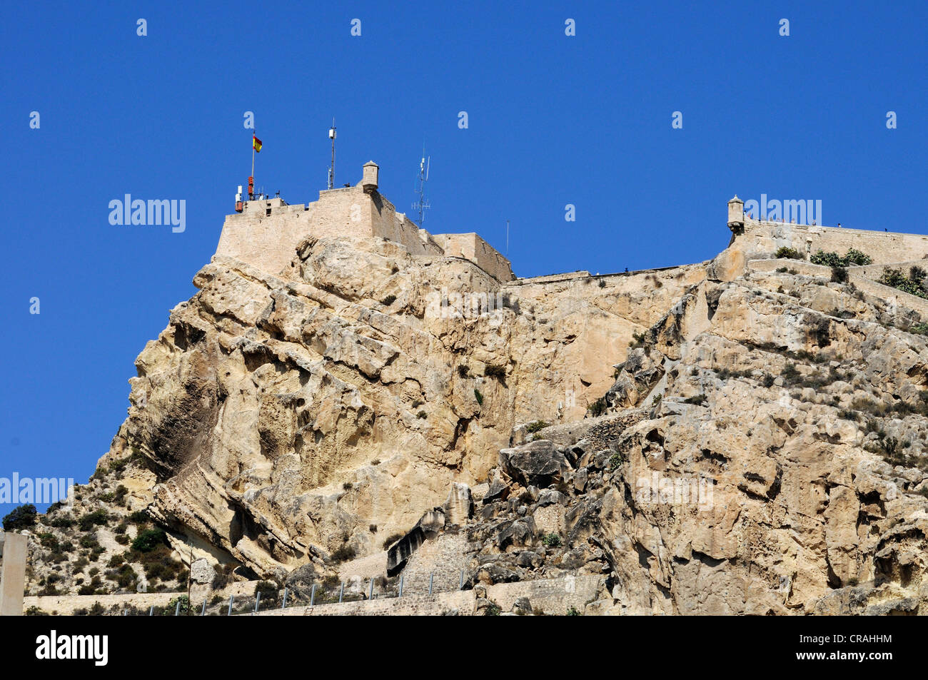 Castillo de Santa Bárbara, Fort, Alicante, Costa Blanca, Spanien, Europa Stockfoto