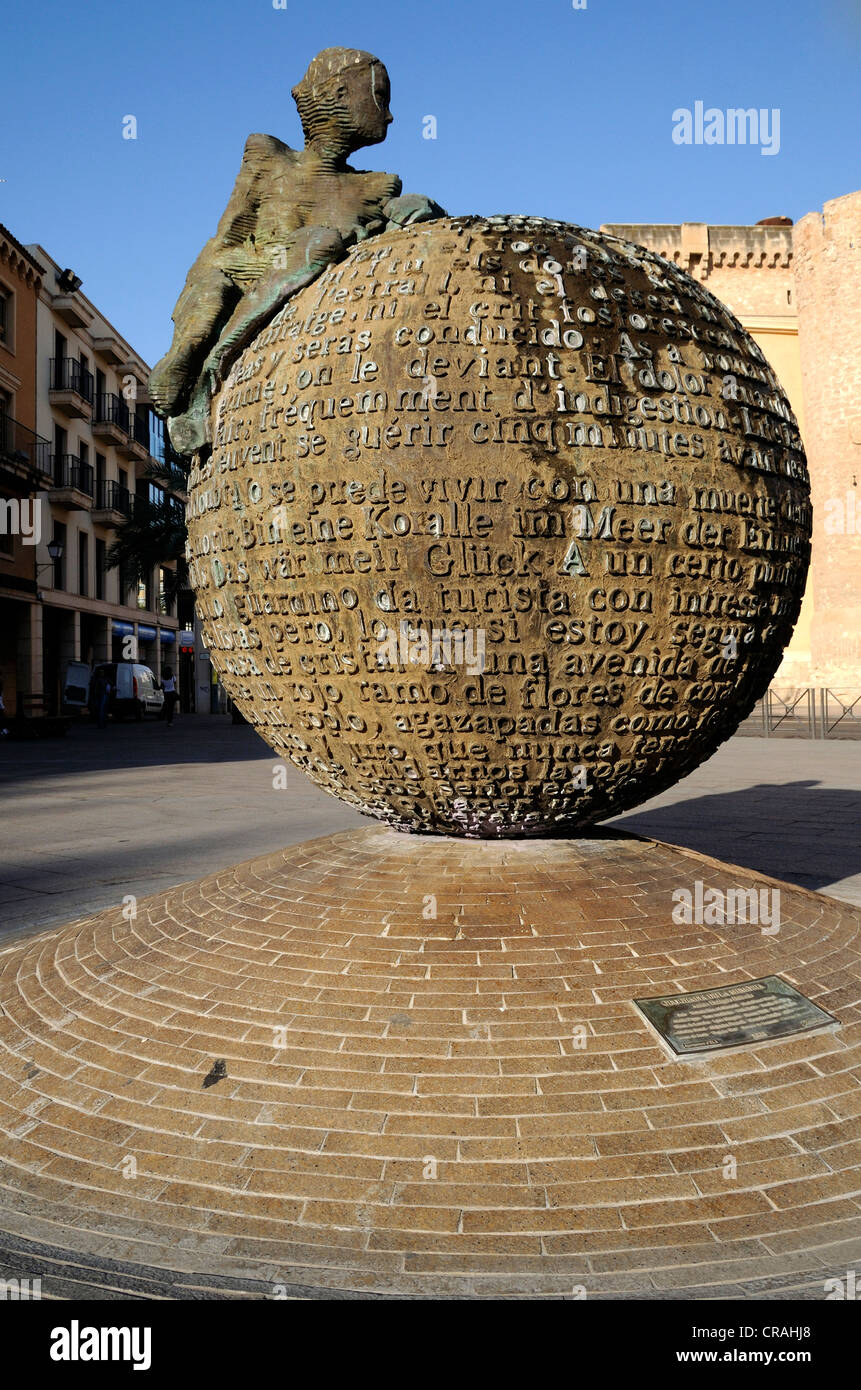 Skulptur Geografia De La Memoria, Elche, Costa Blanca, Spanien, Europa Stockfoto