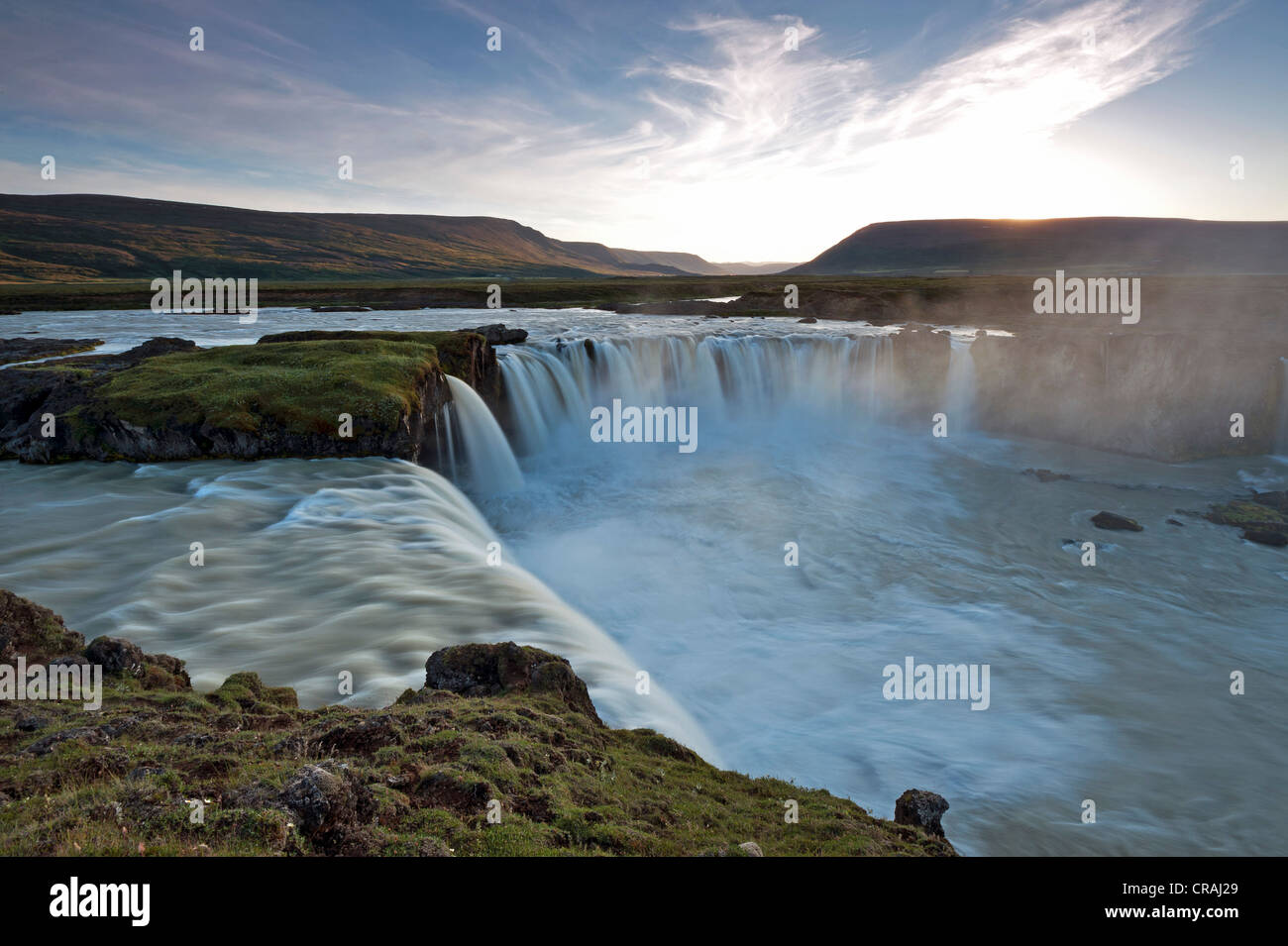 Godafoss Wasserfall, Fluss Skjálfandafljót, Island, Nordeuropa, Europa Stockfoto