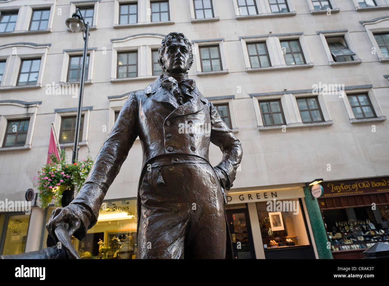Statue von Dandy Beau Brummell, London, England, Vereinigtes Königreich, Europa Stockfoto