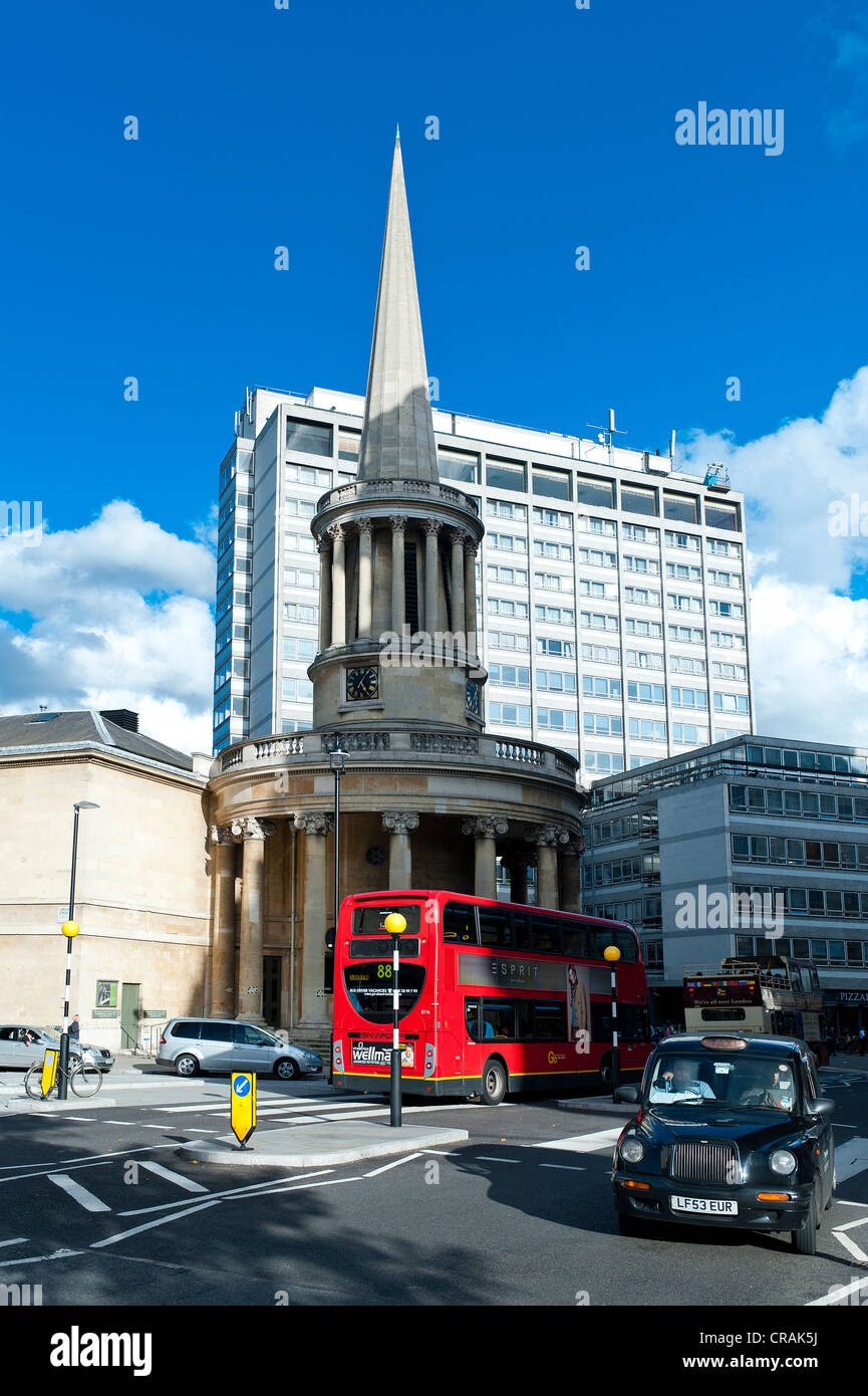 Neoklassische All Souls Church von John Nash, London, England, Vereinigtes Königreich, Europa Stockfoto