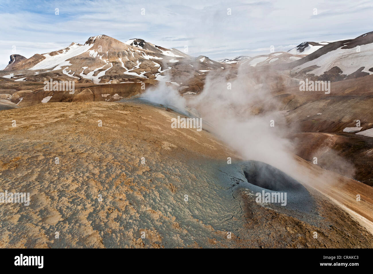 Bunte Berge und Rhyolith des Gebiets geothermische Kerlingarfjoell Gletscher, Island, Europa Stockfoto