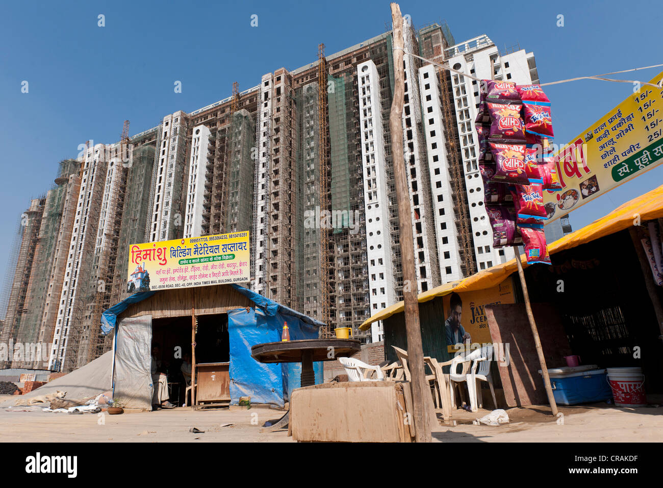 Neue Wohngebäude, Gurgaon, Haryana, Nordindien, Indien, Asien Stockfoto