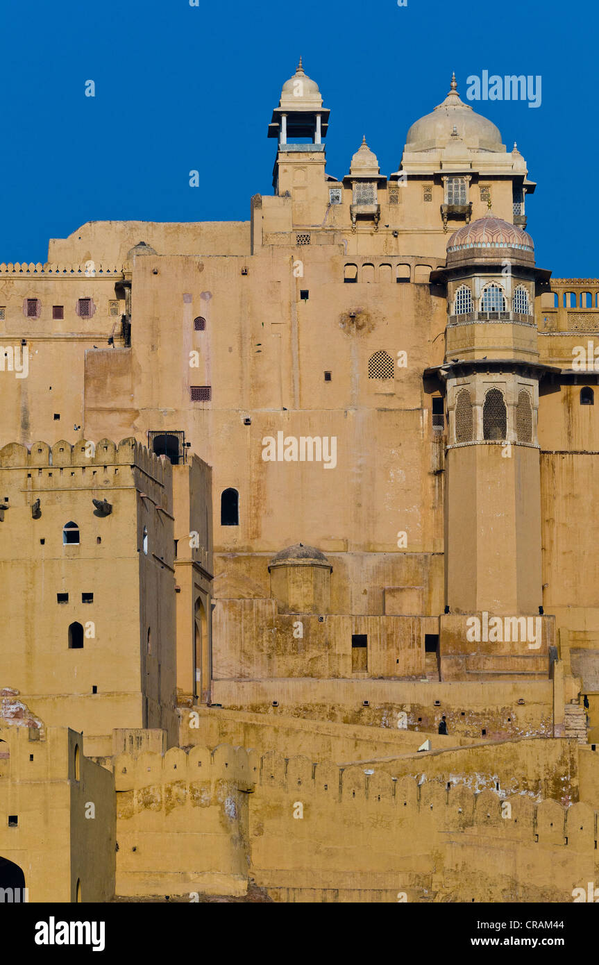 Amer Fort oder Amber Fort in Jaipur, Rajasthan, Indien, Asien Stockfoto