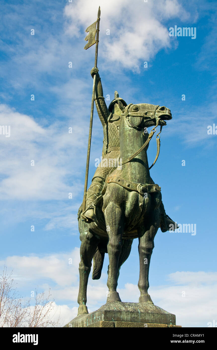 Statue des Vímara Peres auf dem Pferderücken, Porto, Portugal, Europa Stockfoto