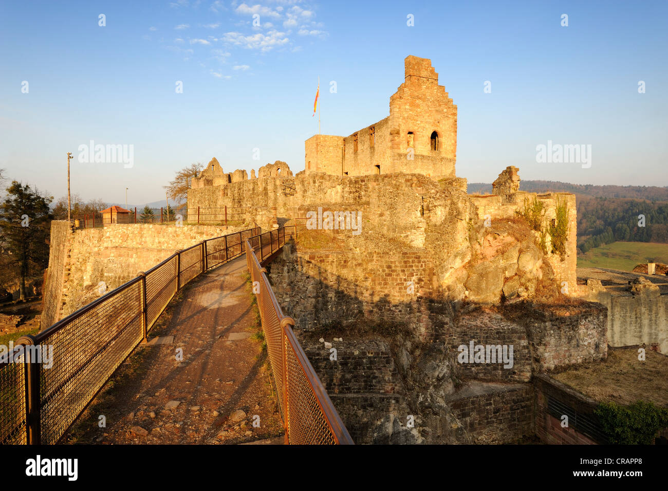 Hochburg oder Hachberg Burg, 11. Jahrhundert, zwischen Emmendingen, Sexau AndWindenreute, zweitgrößte Burg in Baden Stockfoto