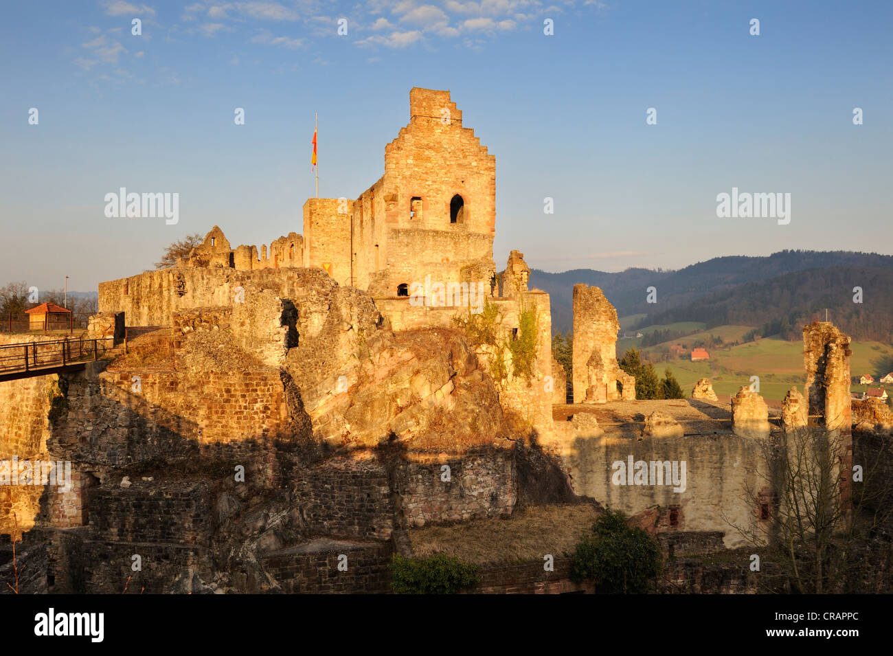 Hochburg oder Hachberg Burg, 11. Jahrhundert, zwischen Emmendingen, Sexau AndWindenreute, zweitgrößte Burg in Baden Stockfoto
