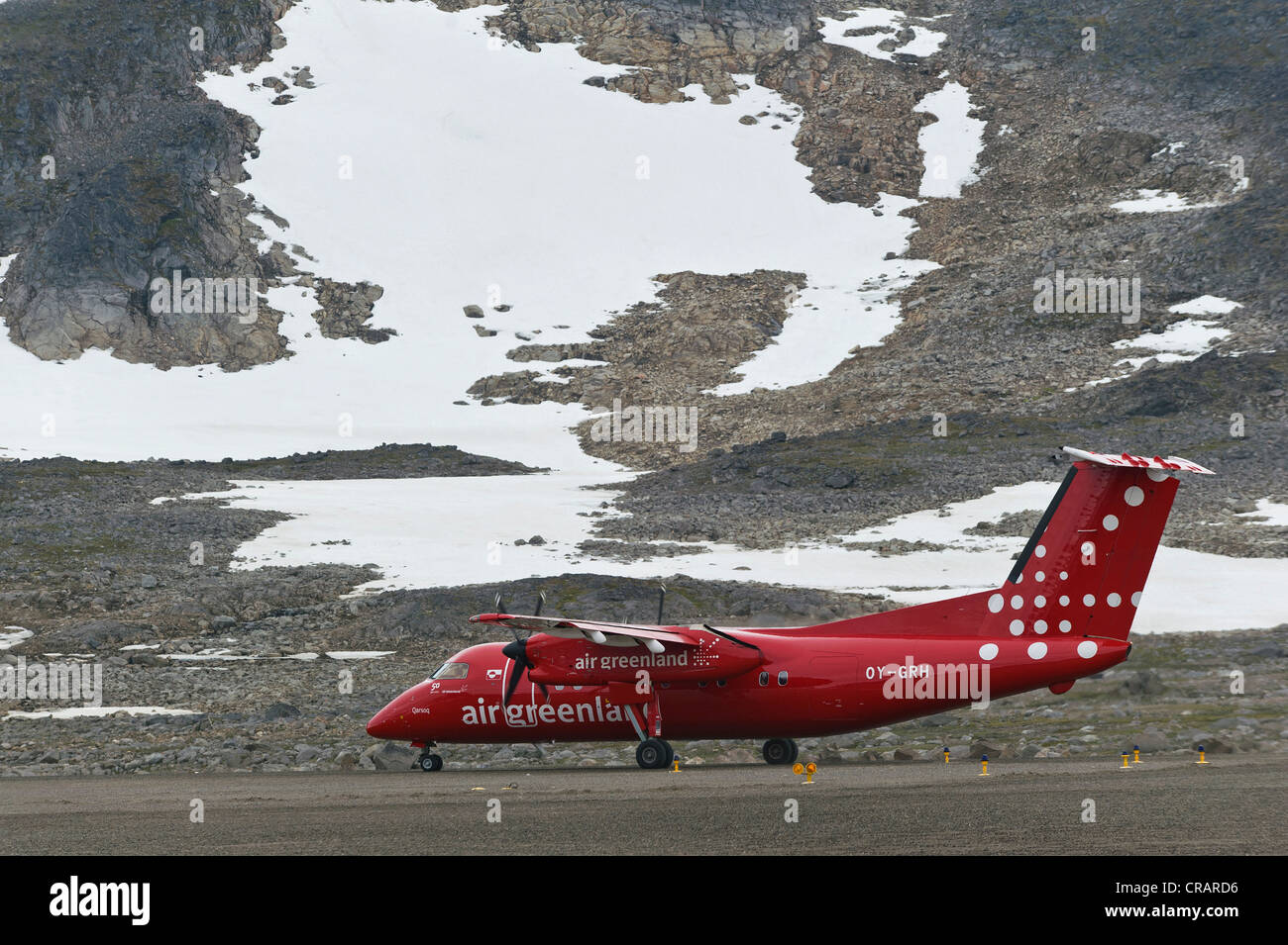Flugzeug, Air Green Land Airline, Kulusuk Flughafen, Ostgrönland, Grönland Stockfoto
