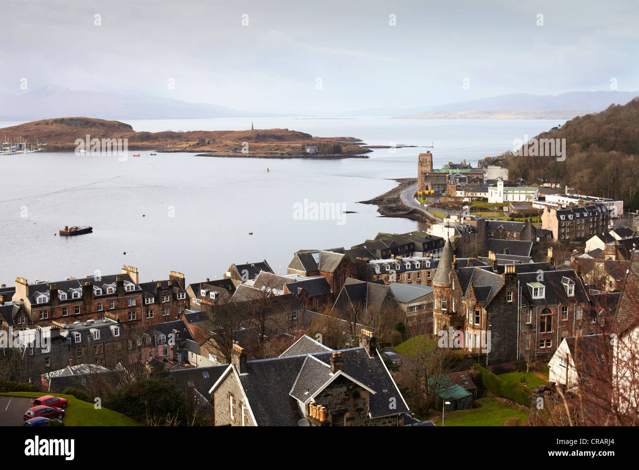 Mit Blick auf die oban von mccaigs Tower. in Richtung lismore auf kerrera Oban. Stockfoto