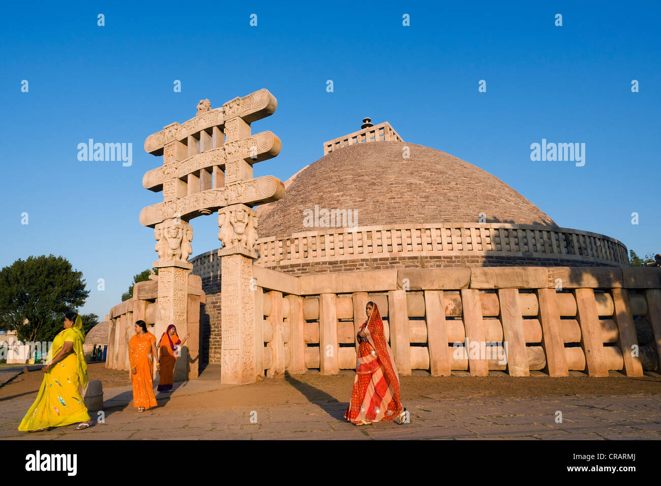 Stupas von Sanchi, UNESCO-Weltkulturerbe, gebaut von König Ashoka Mauryan Dynastie, Sanchi, Vidisha in Madhya Pradesh Stockfoto