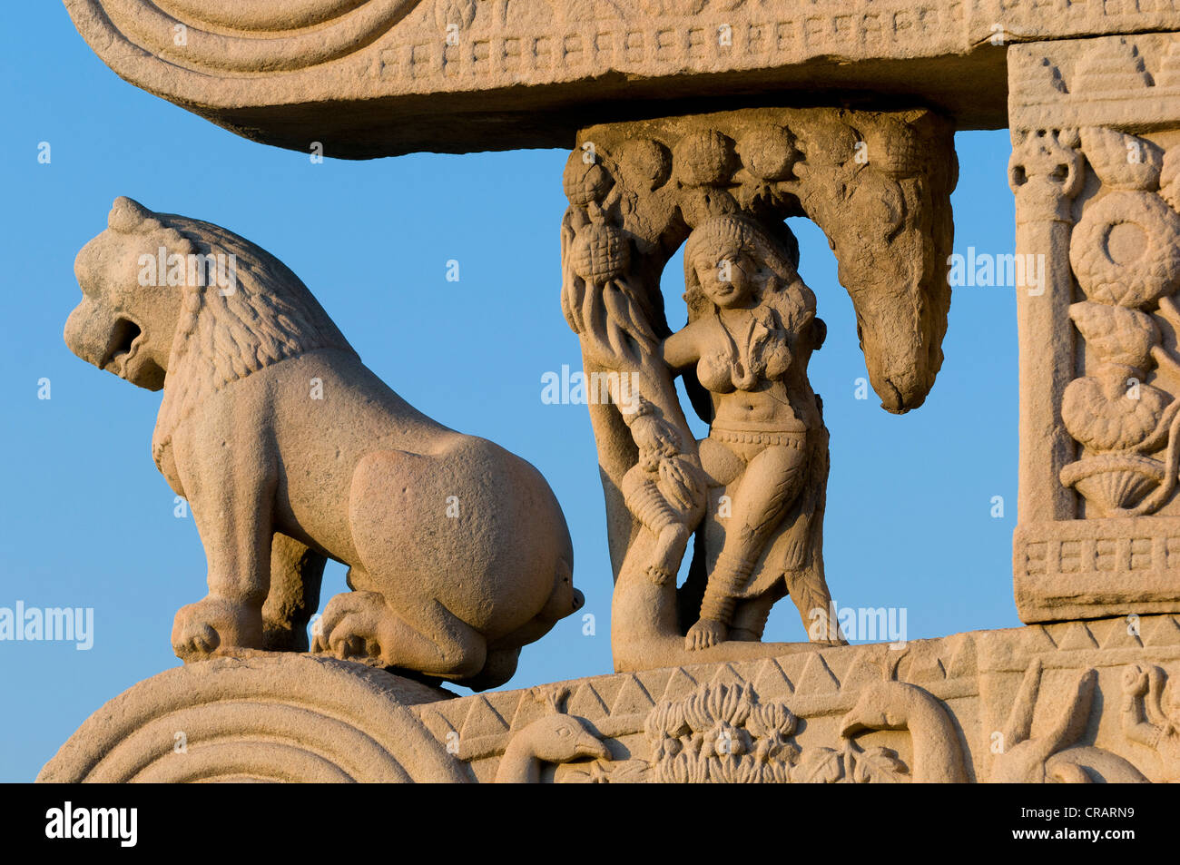 Stupas von Sanchi, UNESCO-Weltkulturerbe, gebaut von König Ashoka Mauryan Dynastie, Sanchi, Vidisha in Madhya Pradesh Stockfoto