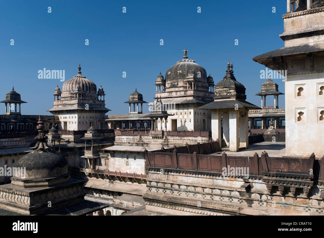 Raj Mahal Palace, Orchha, Madhya Pradesh, Nordindien, Indien, Asien Stockfoto