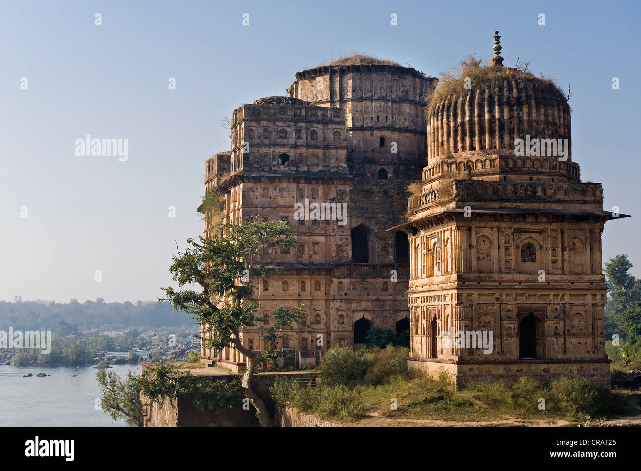 Chhatri Grab Denkmal oder Kenotaph, Orchha, Madhya Pradesh, Nordindien, Indien, Asien Stockfoto