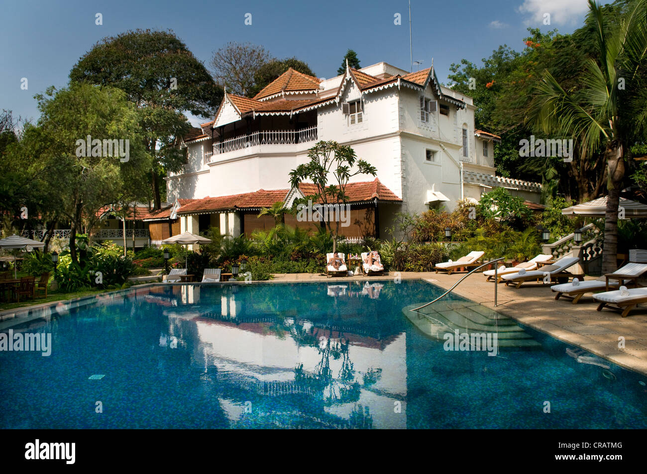 Pool, Heritage Hotel Taj Westend, Bangalore, Karnataka, Indien, Süd-Indien, Asien Stockfoto