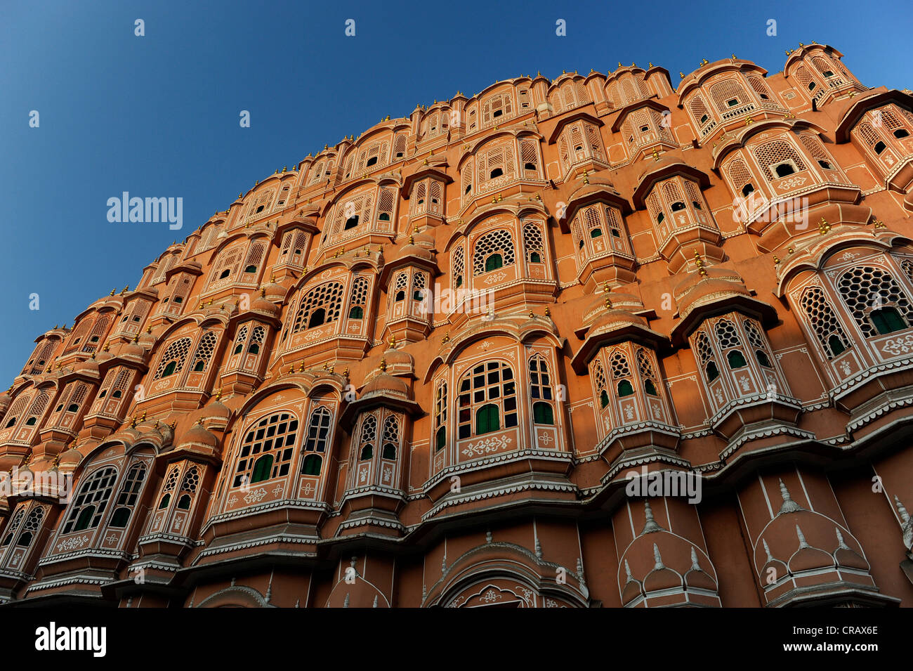 Fassade, Palast der Winde, Hawa Mahal, Jaipur, Rajasthan, Indien, Asien Stockfoto