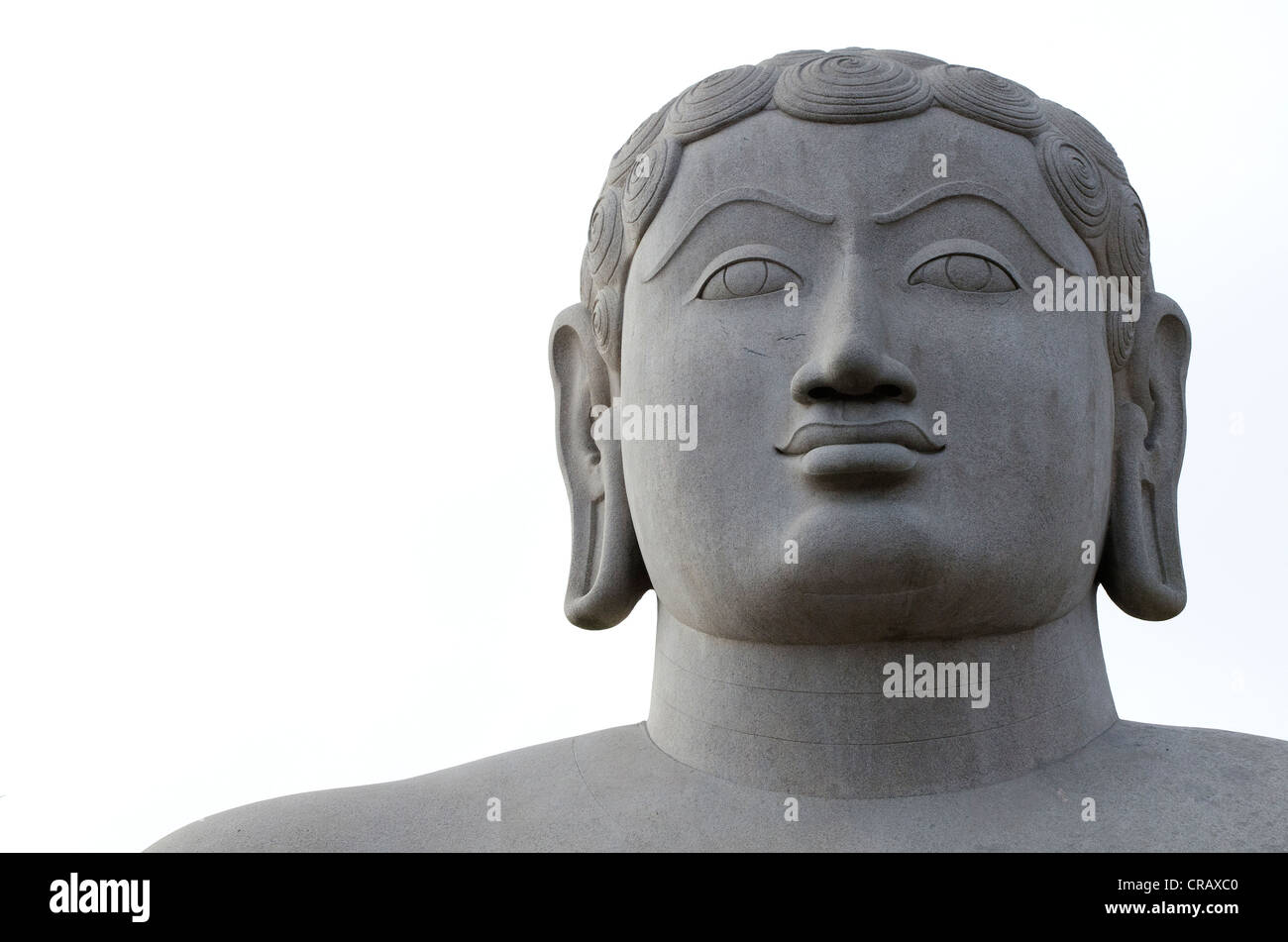 Statue von den Jain Heiliger Gomateshwara, Sravanabelagola, Hassan Bezirk, Karnataka, Indien, Indien, Südasien Stockfoto