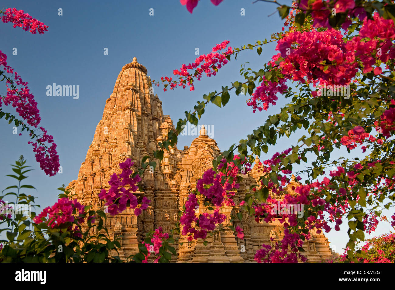 Kandariya Mahadev Tempel, Khajuraho Gruppe von Denkmälern, UNESCO-Weltkulturerbe, Madhya Pradesh, Indien, Asien Stockfoto