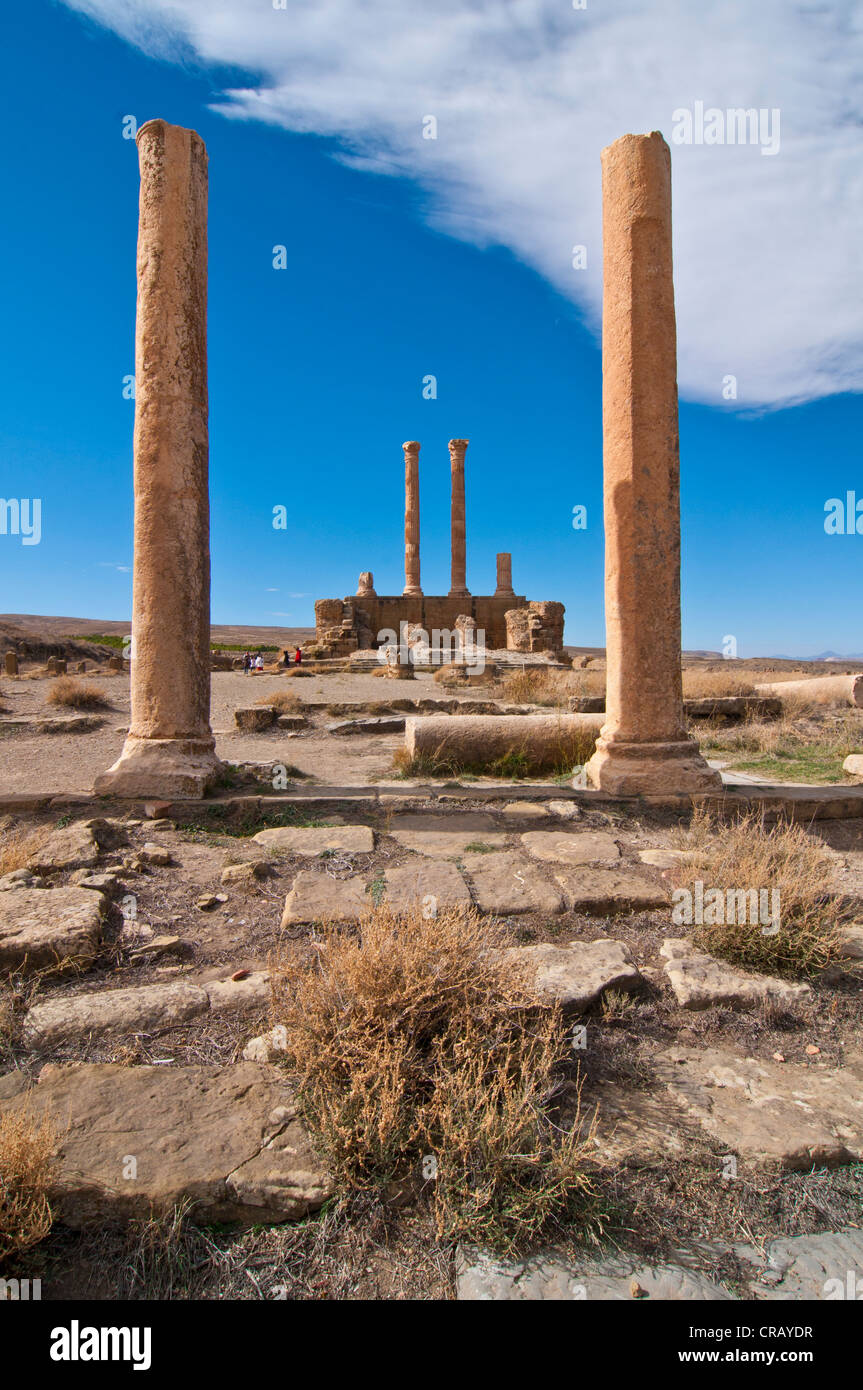 Die römischen Ruinen von Timgad, UNESCO-Weltkulturerbe, Algerien, Afrika Stockfoto