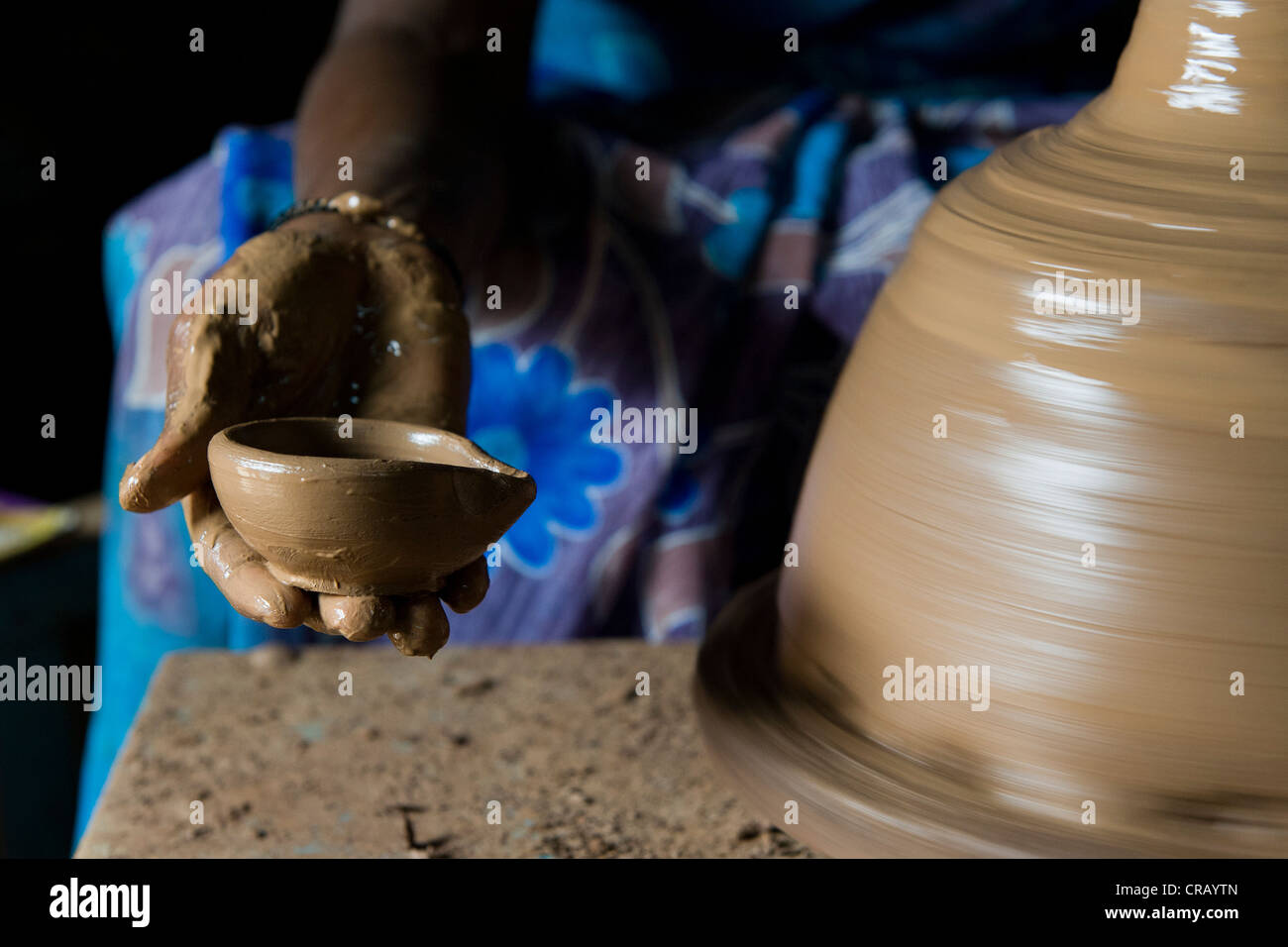 Potter, Poonthatta Kalipalayam, Karur, Tamil Nadu, Indien, Asien Stockfoto