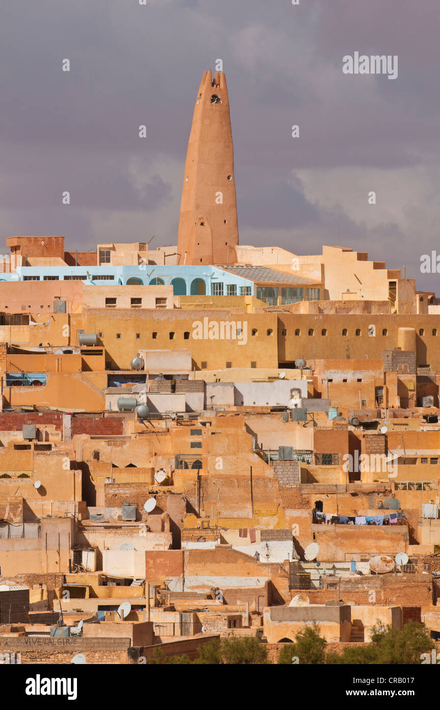 Dorf von Ghardaia in das UNESCO-Weltkulturerbe des M' zab, Algerien, Afrika Stockfoto