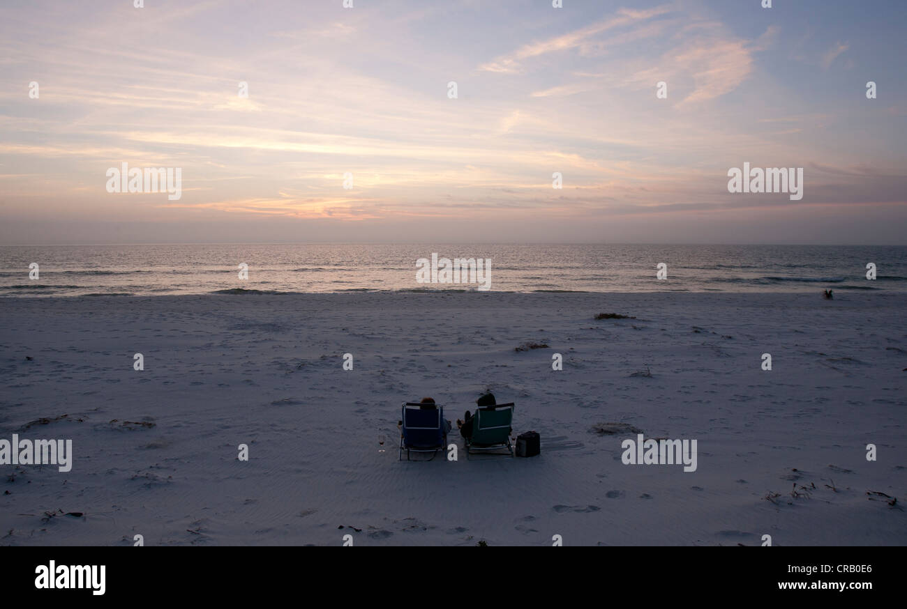 Sonnenuntergang vom Strand St. Joseph Peninsula State Park, Florida Stockfoto