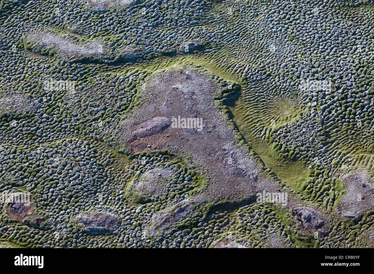 Luftaufnahme, Lava im nordöstlichen Hochland von Island, Europa Stockfoto