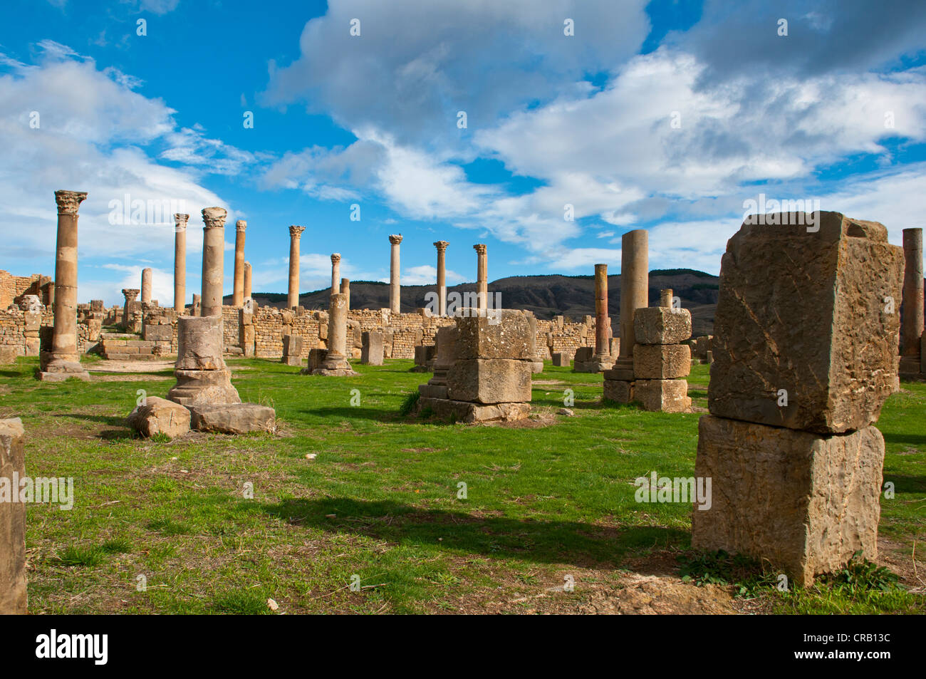 Die römischen Ruinen von Djemila, UNESCO-Weltkulturerbe, Kabylie, Algerien, Afrika Stockfoto