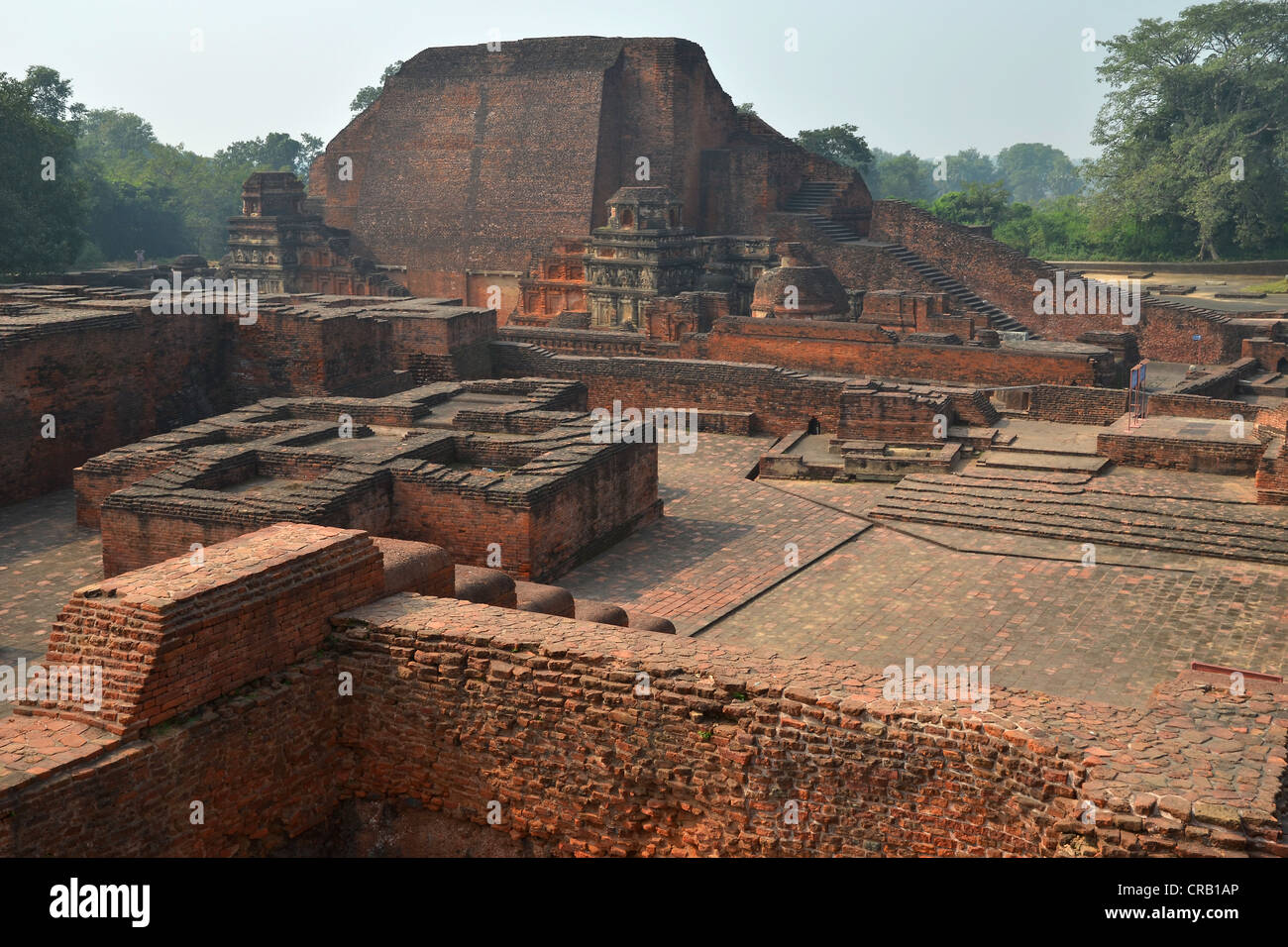 Archäologische Stätte und eine wichtige buddhistische Pilgerstätte, Ruinen der alten Universität von Nalanda, Global Stockfoto