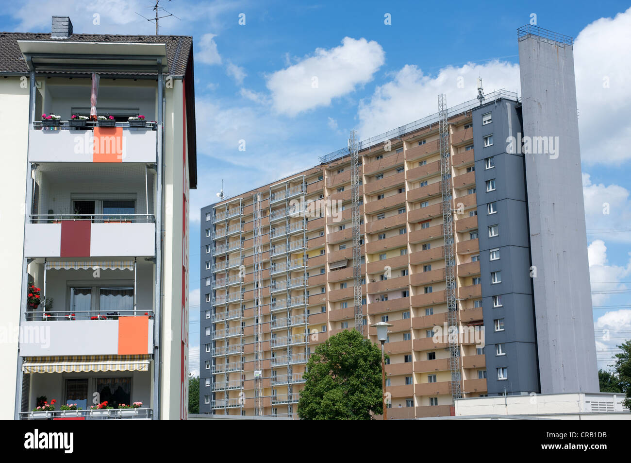 Für den sozialen Wohnungsbau unterziehen Sanierung Deutschland Stockfoto