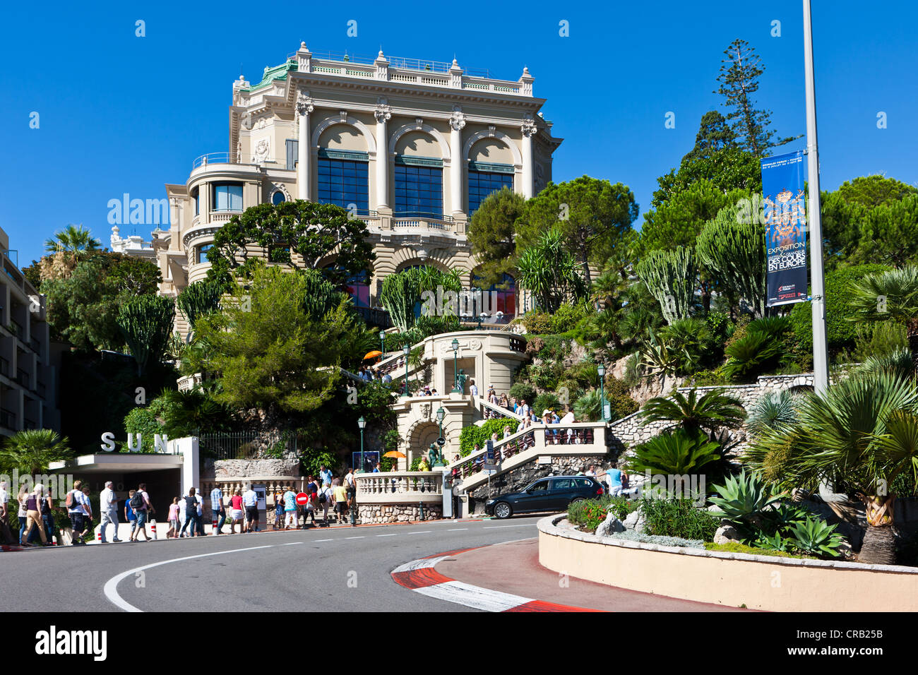 Casino von Monte Carlo, Haarnadelkurve für die Formel1 Rennstrecke, Fürstentum Monaco, Monte Carlo, PublicGround, Europa Stockfoto
