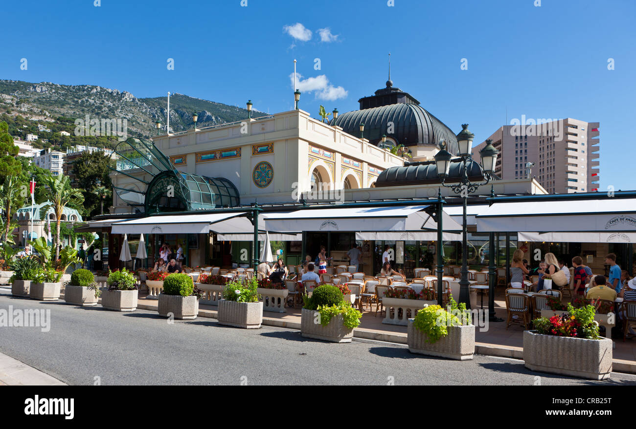 Cafe de Paris, Place du Casino, Montecarlo, Fürstentum Monaco, Europa, PublicGround Stockfoto