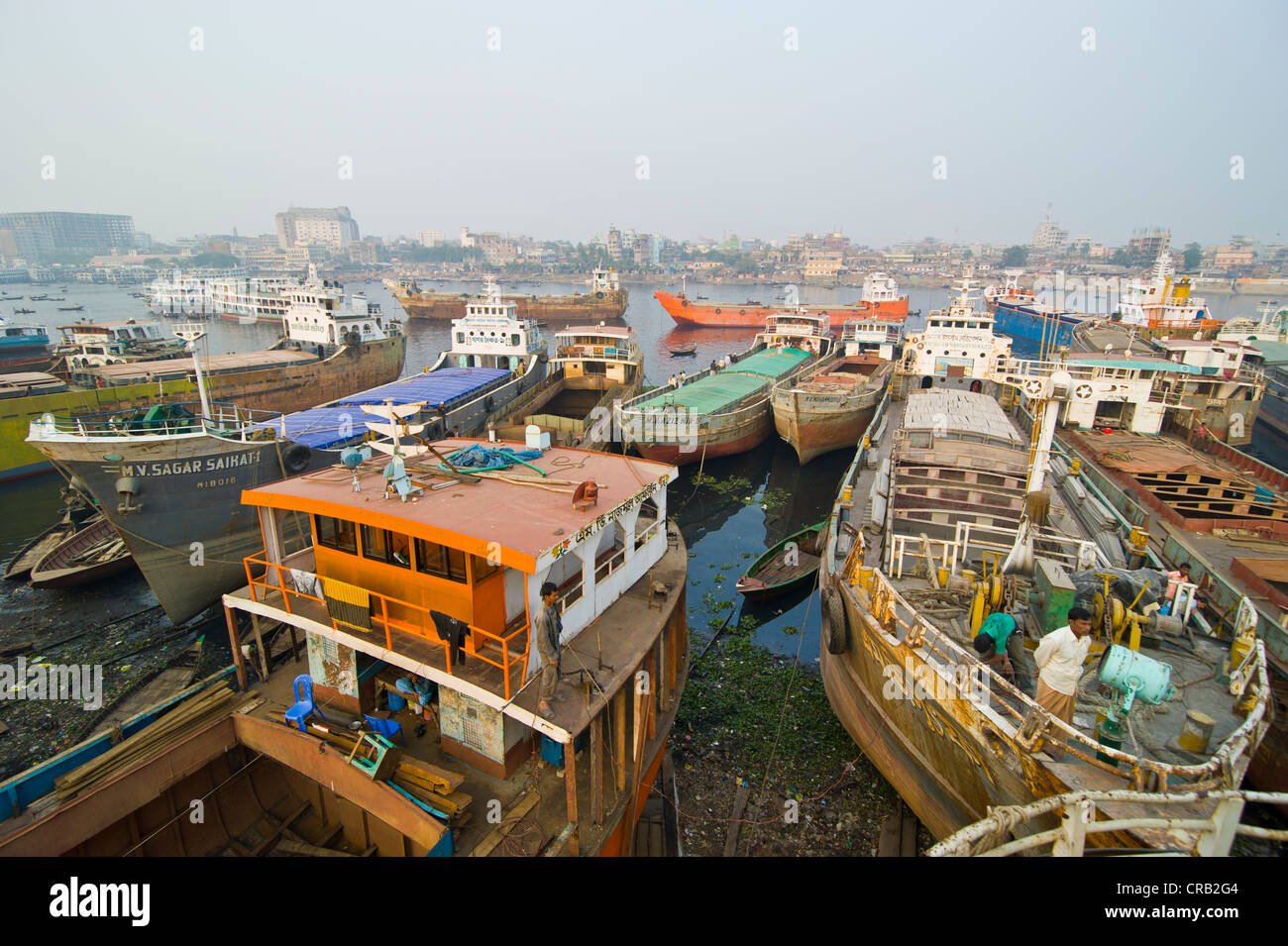 Blick über die Werft von Dhaka, Bangladesch, Asien Stockfoto