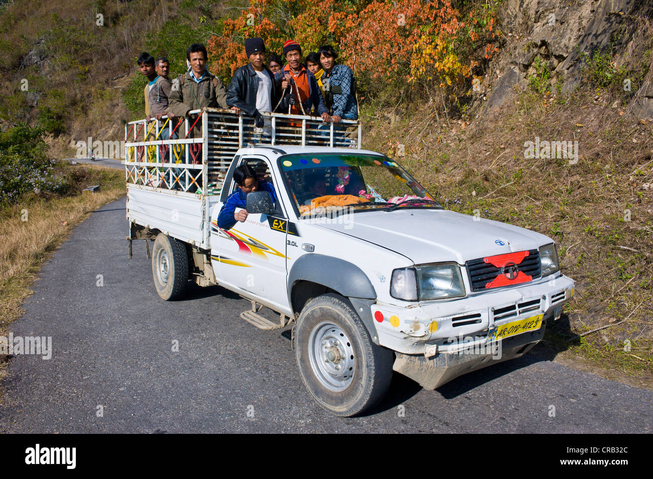 Voll beladen Jeep verwendet für den Transport, Arunachal Pradesh, North East India, Indien, Asien Stockfoto