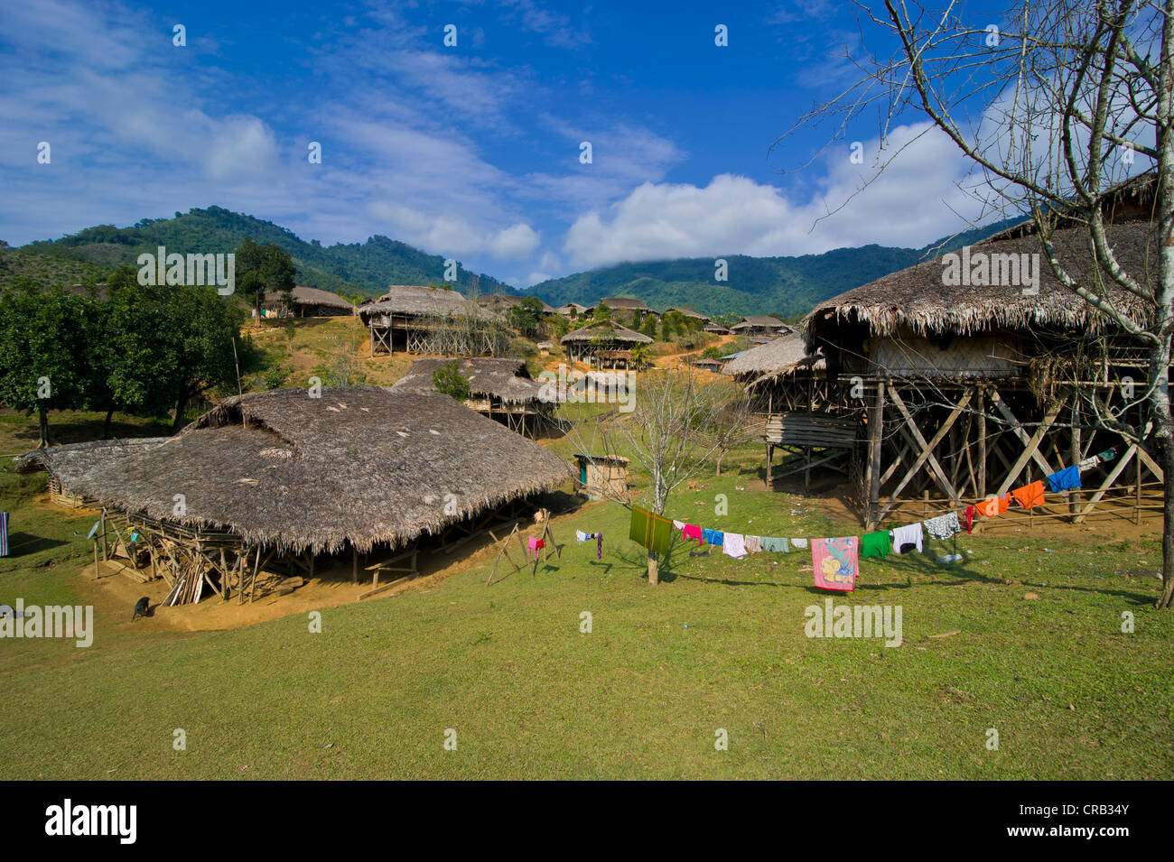 Traditionelle Dorf von Paia nahe entlang, Arunachal Pradesh, North East India, Indien, Asien Stockfoto