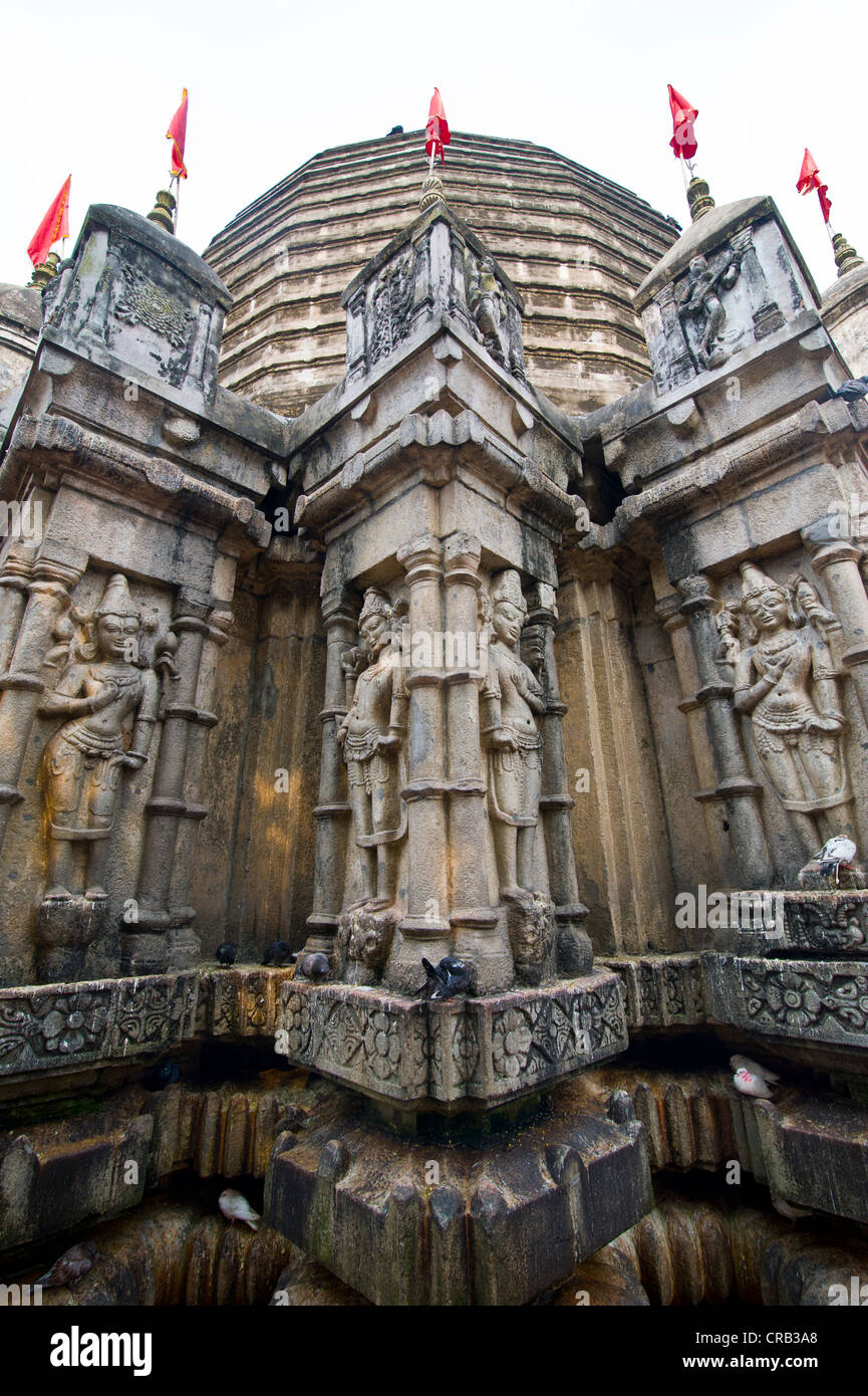 Stein-Figuren auf Kamakhya Tempel, einen Hindu-Tempel, Guwahati, Assam, Nordost-Indien, Indien, Asien Stockfoto