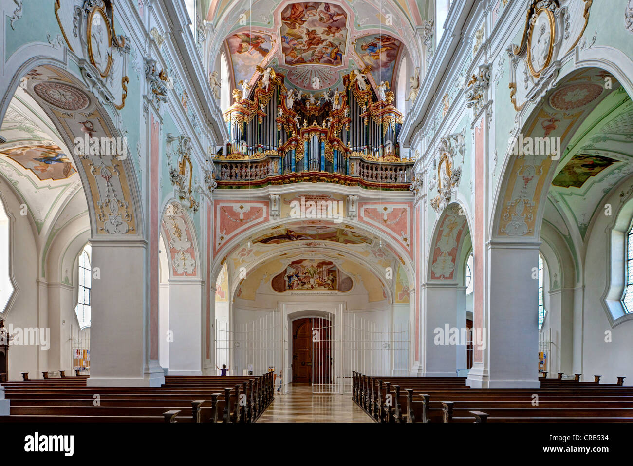 Orgel, Klosterkirche St. Georg, Kloster Ochsenhausen Kloster Ochsenhausen, Landkreis Biberach, Oberschwaben Stockfoto