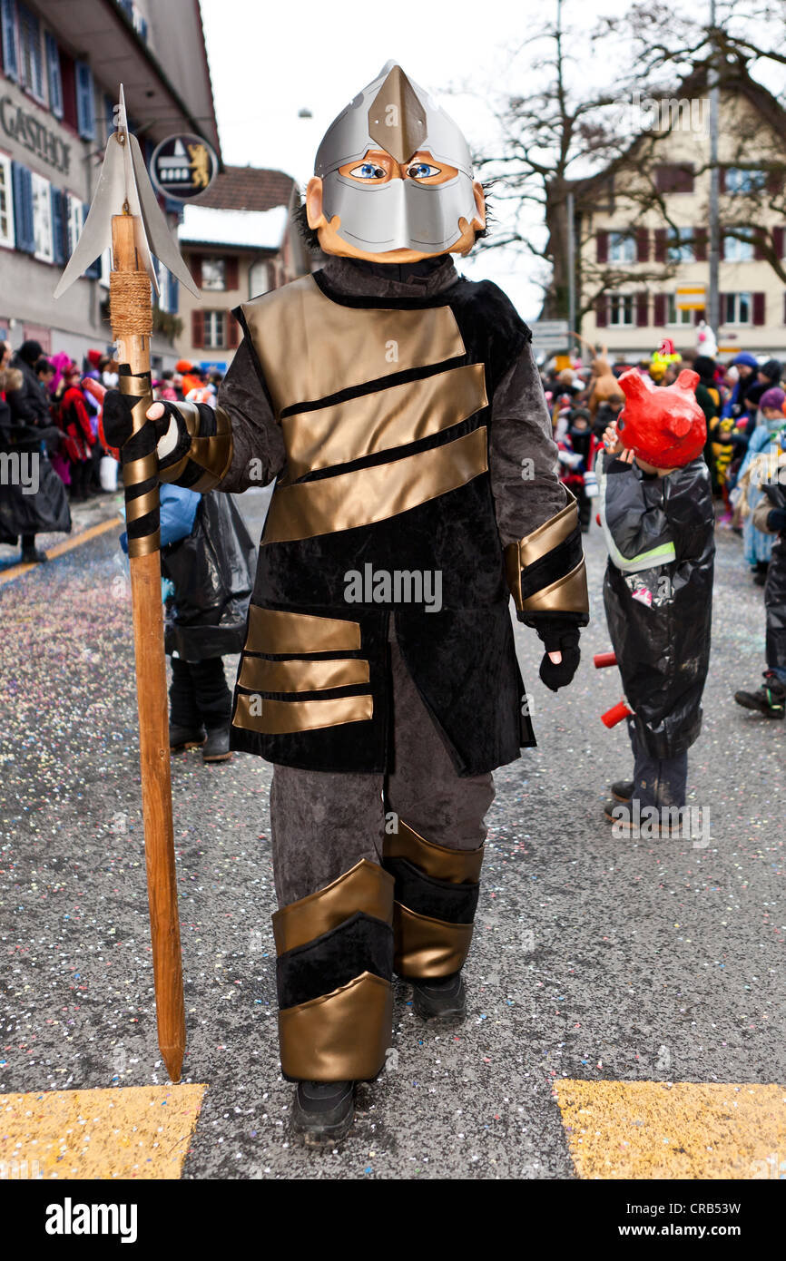 Ritter, 35. Motteri-Umzugsorganisation Parade in Malters, Luzern, Schweiz, Europa Stockfoto
