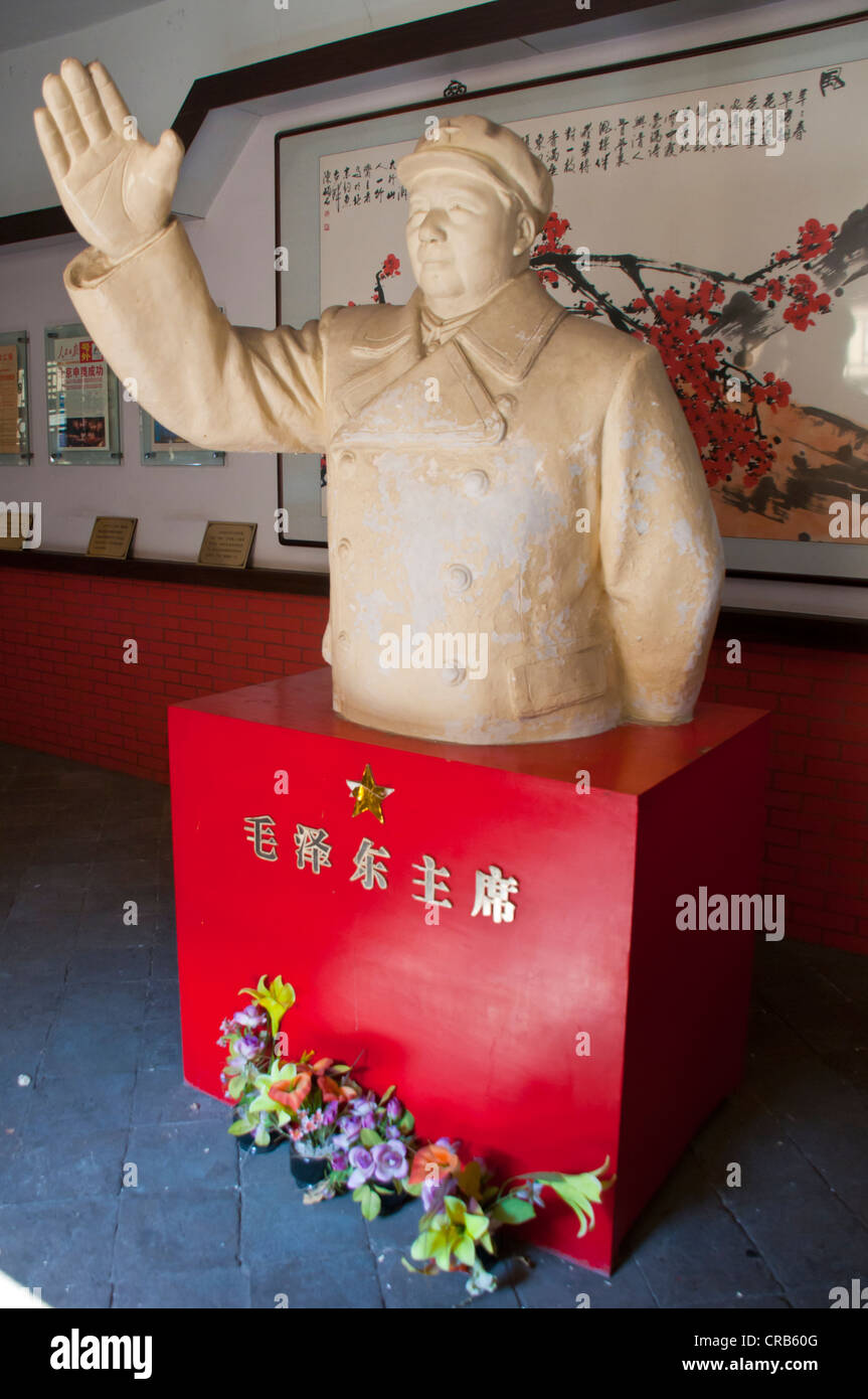 Mao-Statue in einem Haus in Pingyao, Shanxi, China, Asien Stockfoto