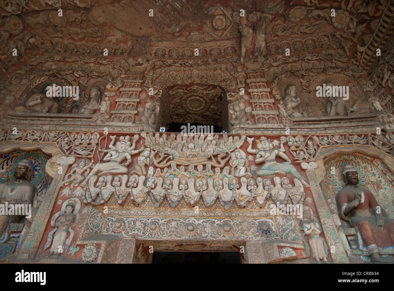 Yungang Grotten, frühen buddhistischen Höhlentempel, UNESCO-Weltkulturerbe, Shanxi, China, Asien Stockfoto