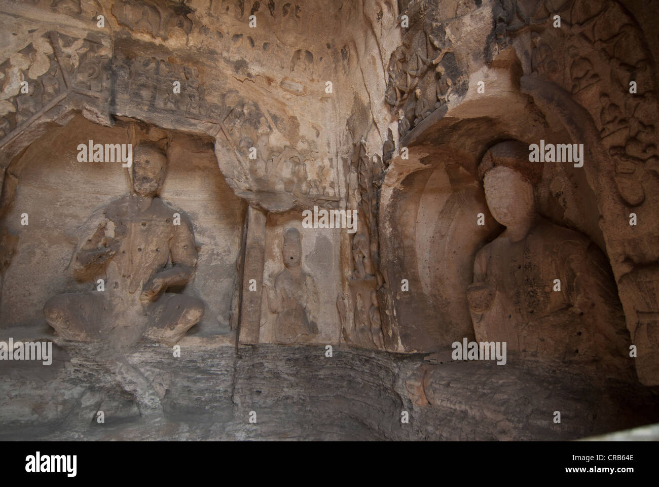 Yungang Grotten, frühen buddhistischen Höhlentempel, UNESCO-Weltkulturerbe, Shanxi, China, Asien Stockfoto