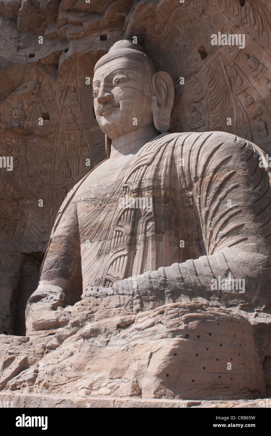 Yungang Grotten, frühen buddhistischen Höhlentempel, UNESCO-Weltkulturerbe, Shanxi, China, Asien Stockfoto