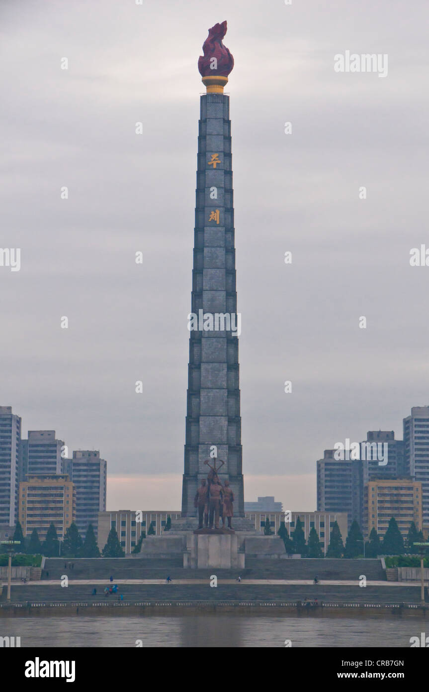 Juche-Turm, Pyongyang, Nordkorea, Asien Stockfoto