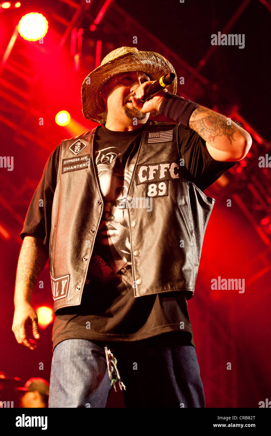 B-Real von der US-hip Hop Band Cypress Hill die live auf dem Heitere Open Air Festival in Zofingen, Schweiz, Europa Stockfoto