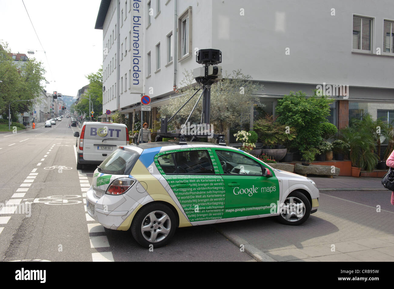 Google Street View Kamera ausgestattet Auto in Olgastrasse, Stuttgart, Baden-Württemberg, Deutschland, Europa Stockfoto