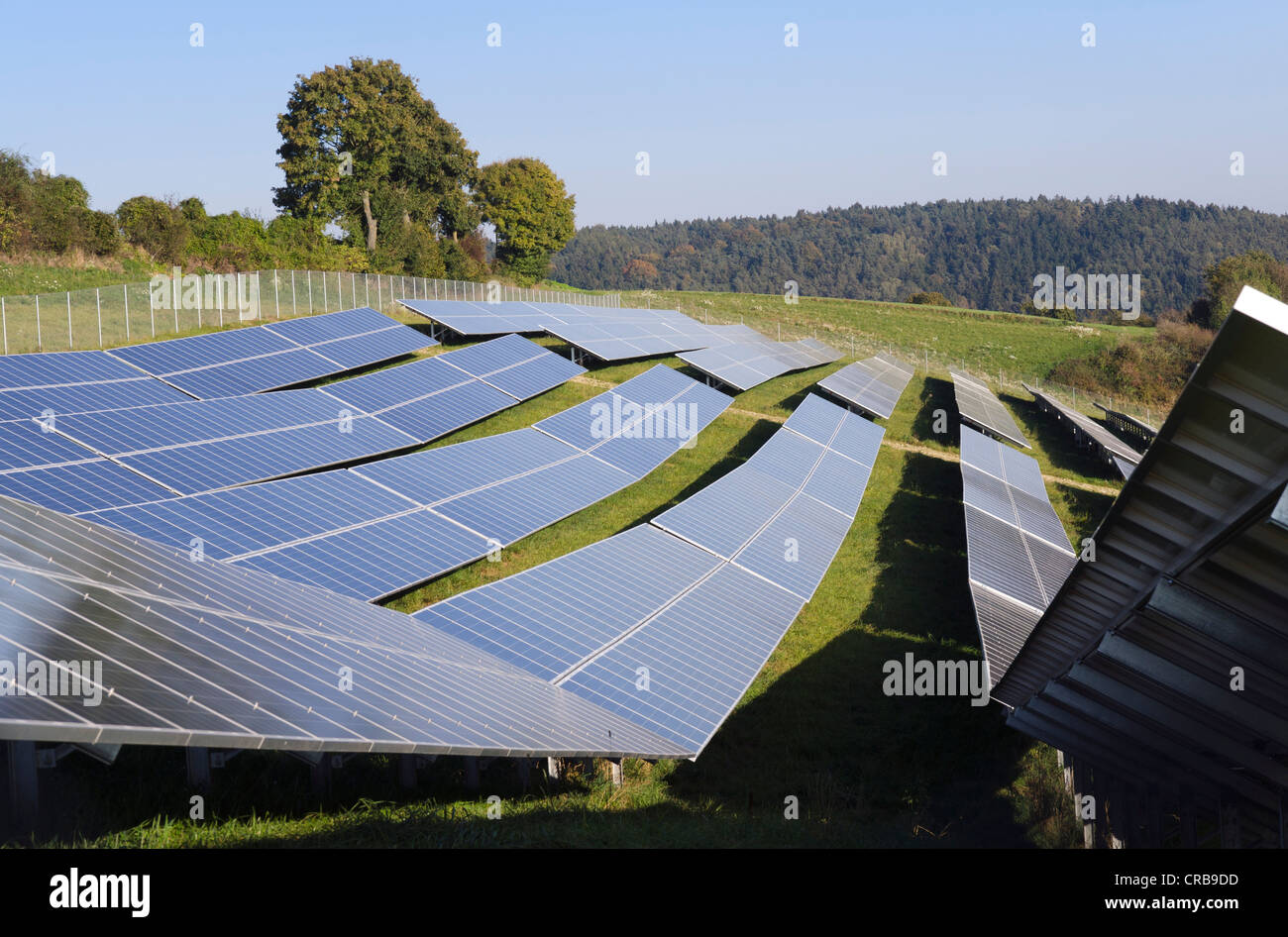 Solarpark in der Nähe von Landshut, Photovoltaik, Bayern, Deutschland, Europa Stockfoto