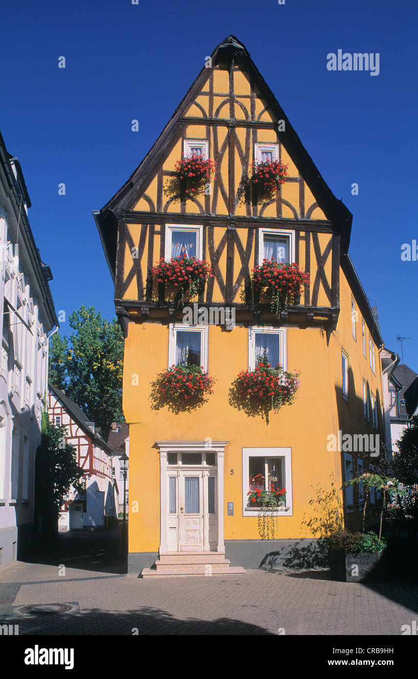 Fachwerkhaus, Diez, Westerwald Bezirk, Rheinland-Pfalz, Deutschland, Europa Stockfoto