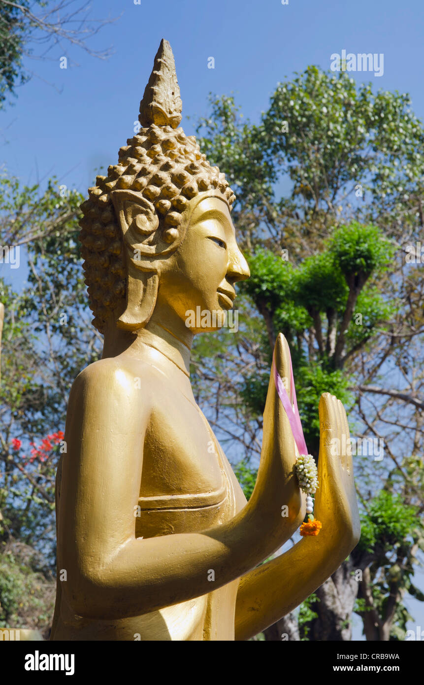 Buddha-Statue am Berg Phousi, Luang Prabang, Laos, Indochina, Asien Stockfoto