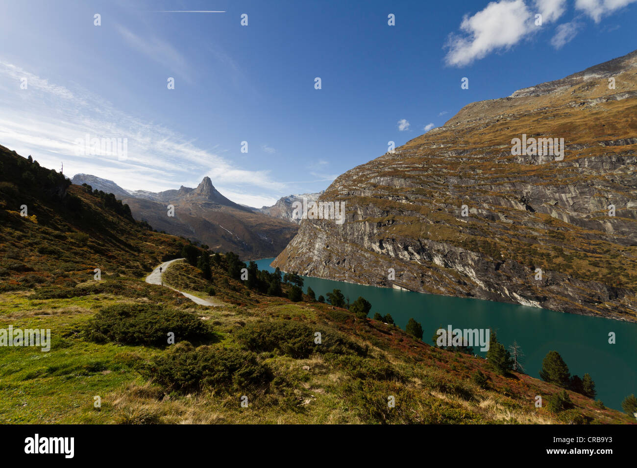 Mt. Zervreilahorn mit Stausee Zervreilasee, Vals, Kanton Graubünden, Schweiz, Europa Stockfoto