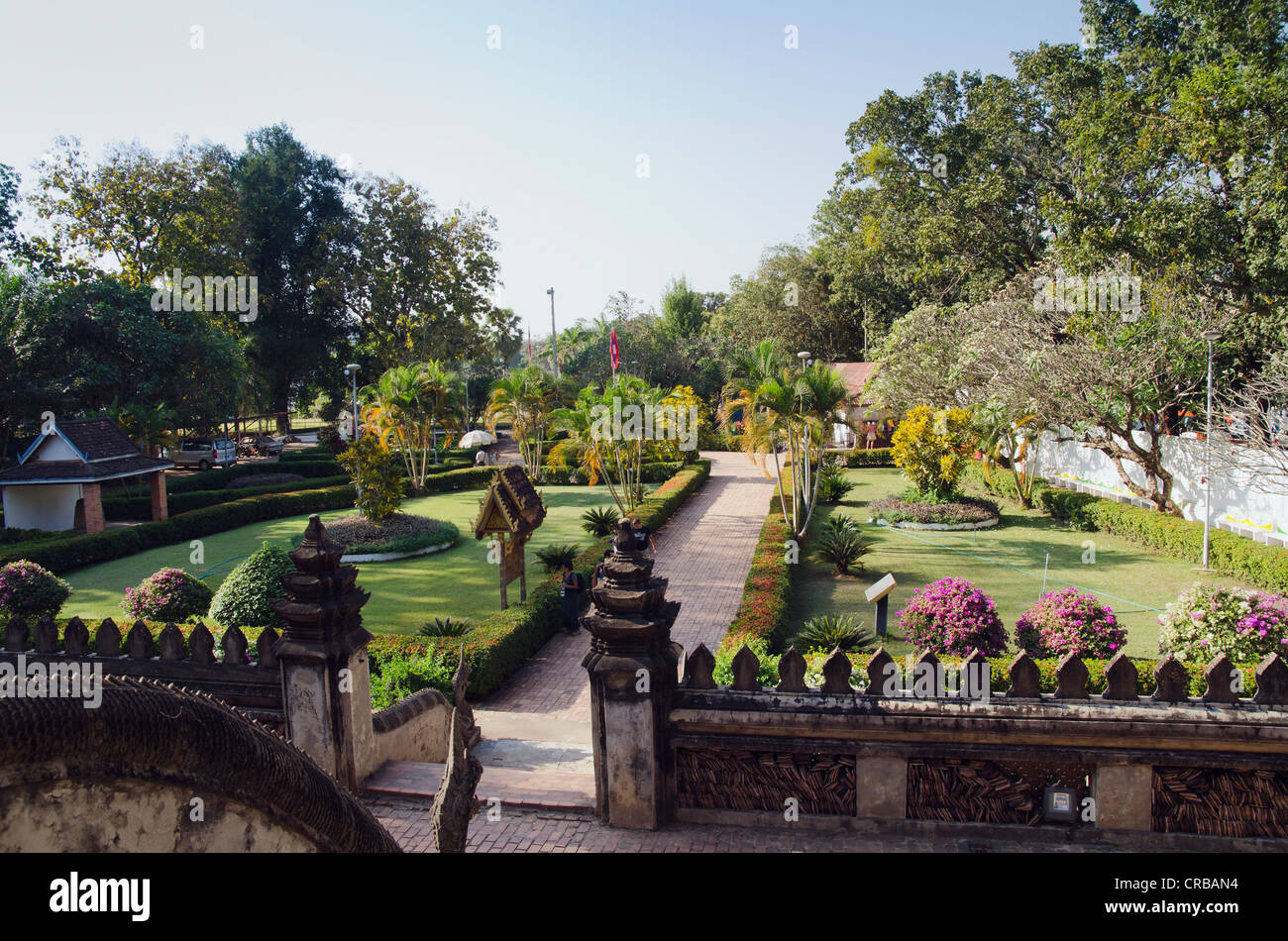 Garten, Museum für buddhistische Kunst, Ho Phra Keo Tempel, Vientiane, Laos, Indochina, Asien Stockfoto