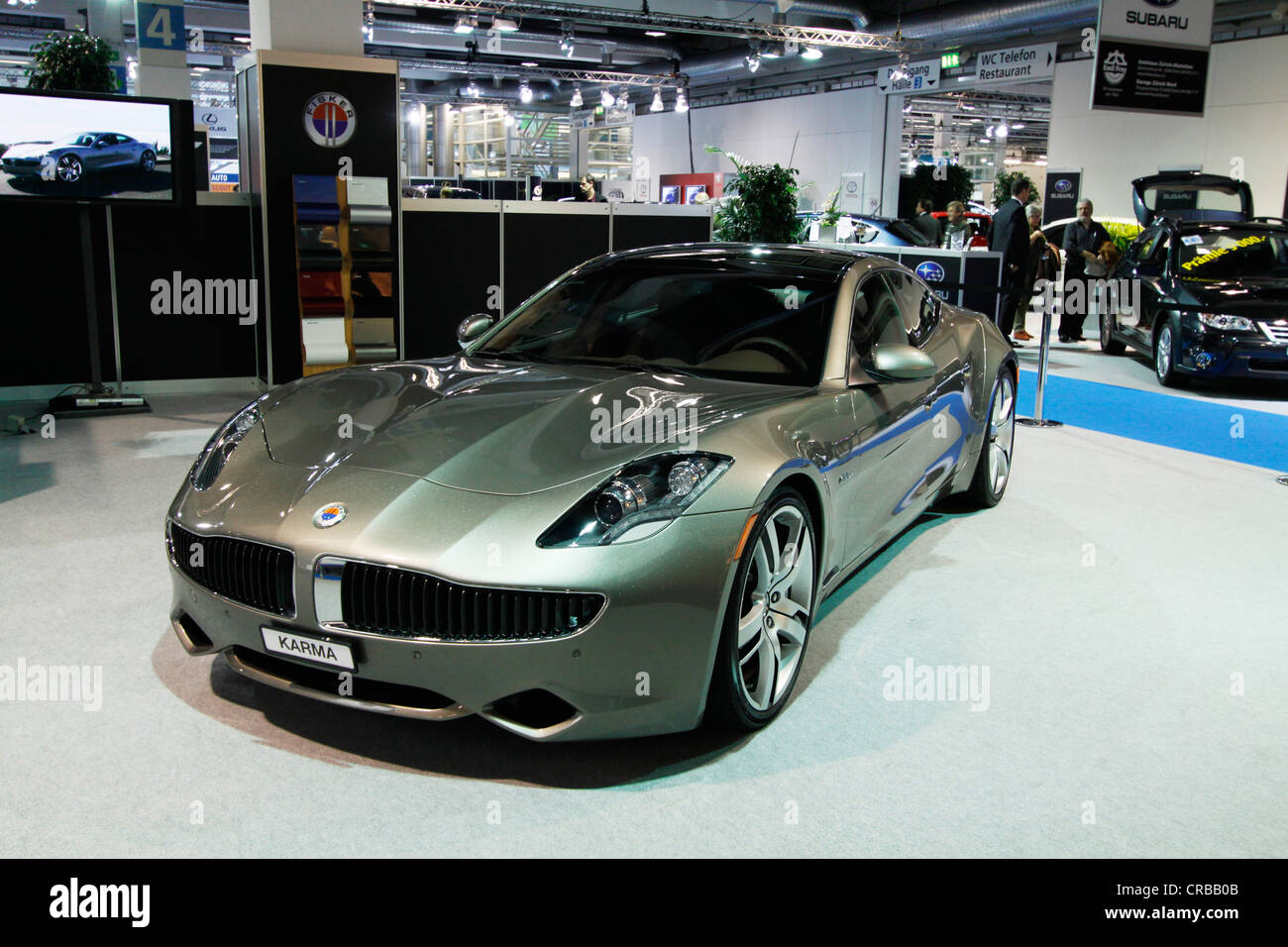 Fisker Karma Elektro-Auto, Auto Zürich Car Show, Oerlikon Viertel, Zürich,  Schweiz, Europa Stockfotografie - Alamy